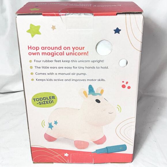 B Toys Ride On Toy Unicorn Hopper Bouncy Boing Pixie Air Pump Included (18m +) - Picture 3 of 3